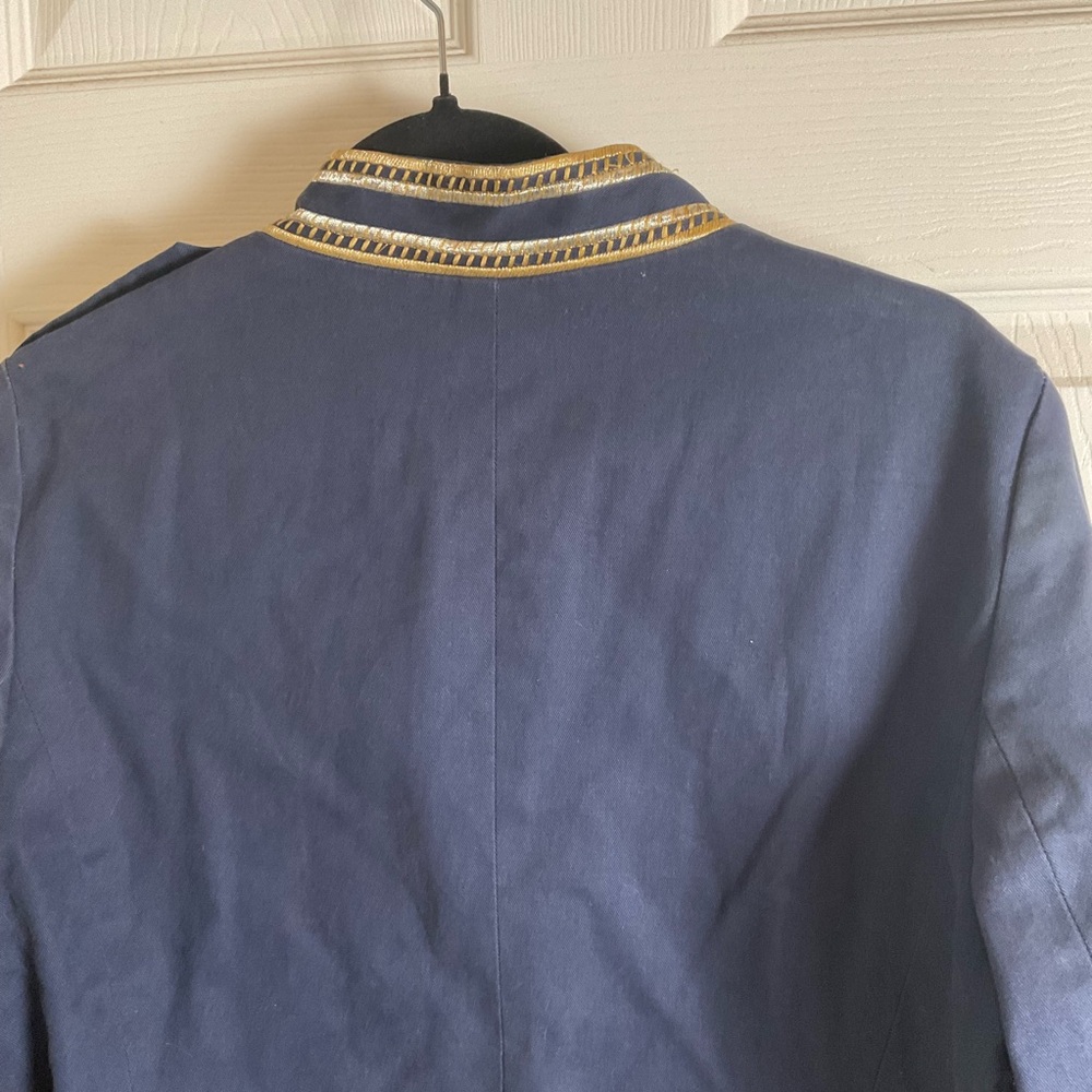 Embroidered Navy Blue Utility Jacket - Picture 12 of 15